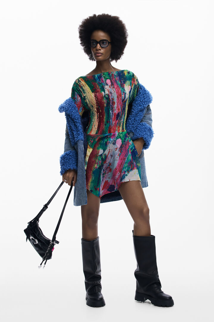 Ruched asymmetrical dress