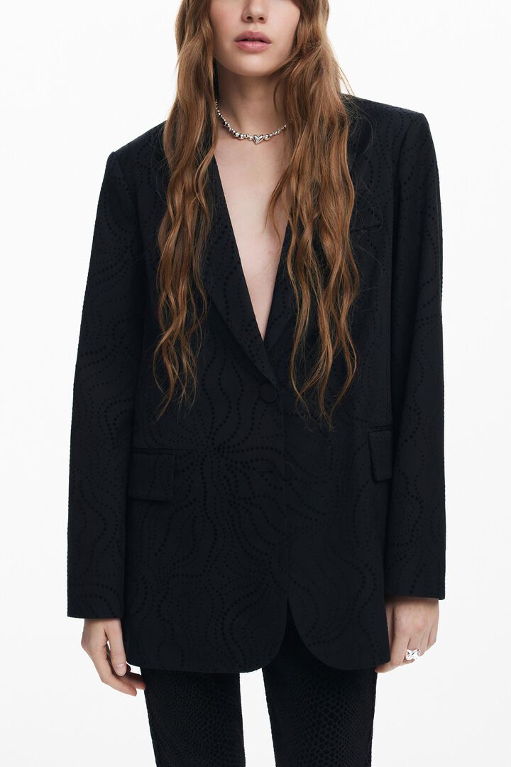 Embroidered floral blazer | Desigual