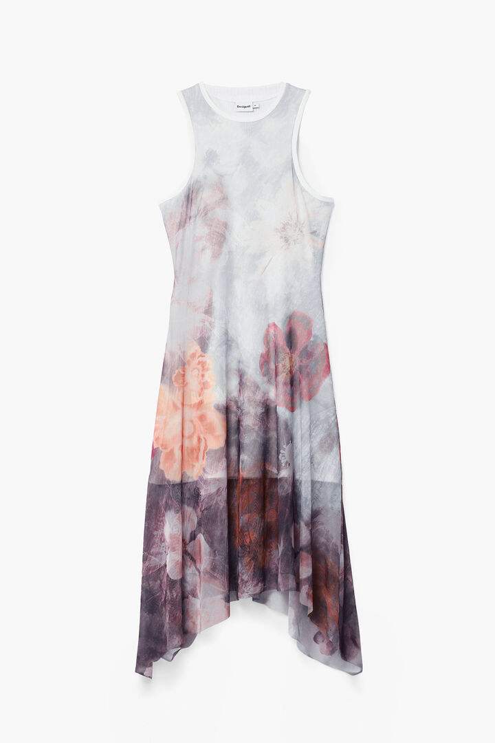 Vestido asim&eacute;trico flores | Desigual