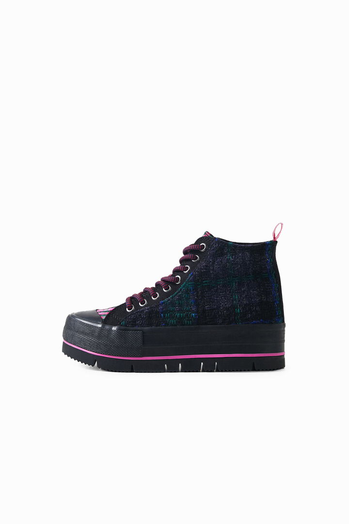 Zapatilla alta plataforma cuadros | Desigual