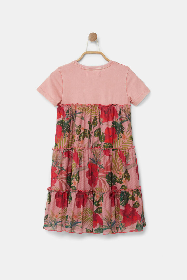 T-shirt dress flounces flowers | Desigual