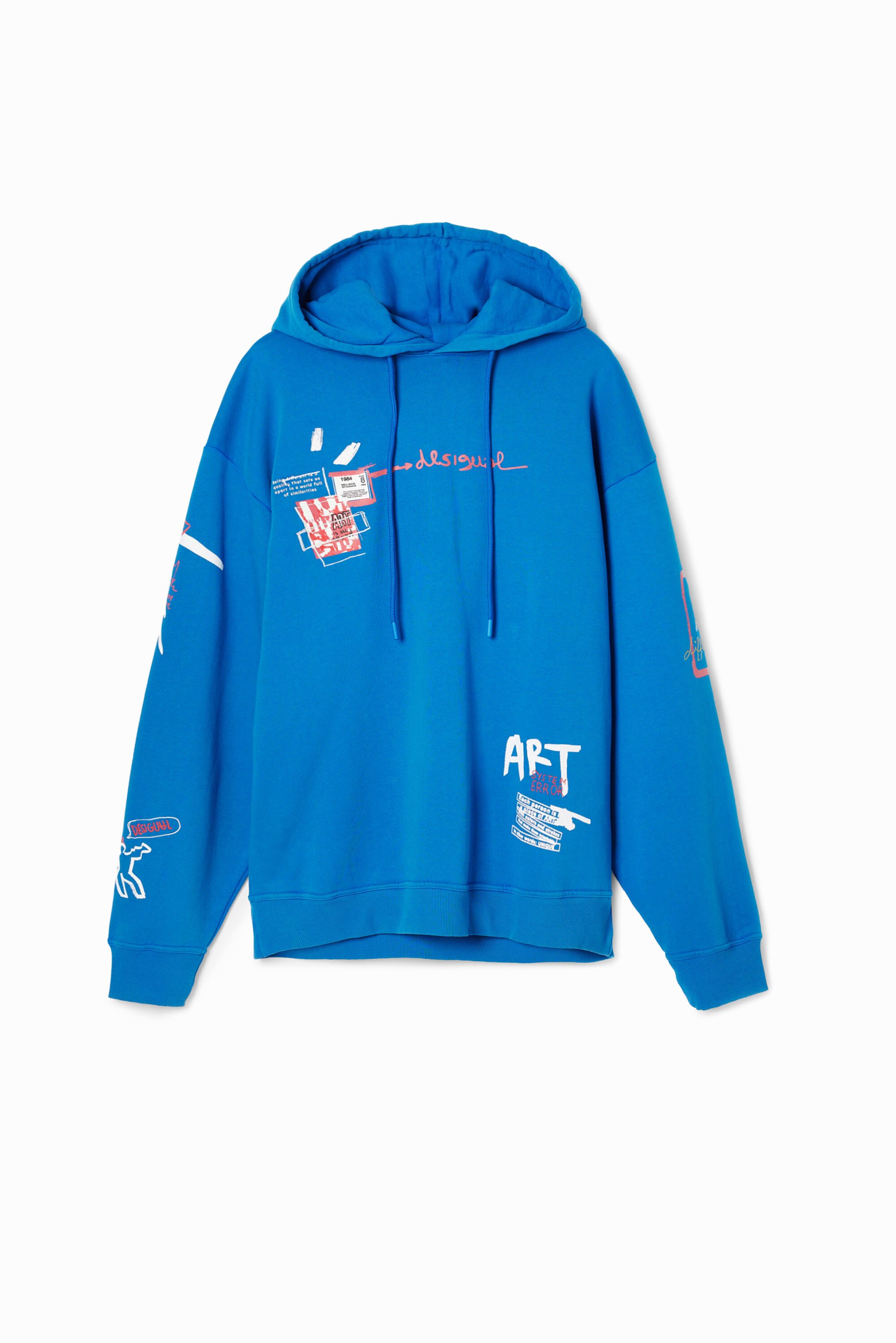 Sudadera graffiti capucha - BLUE - S