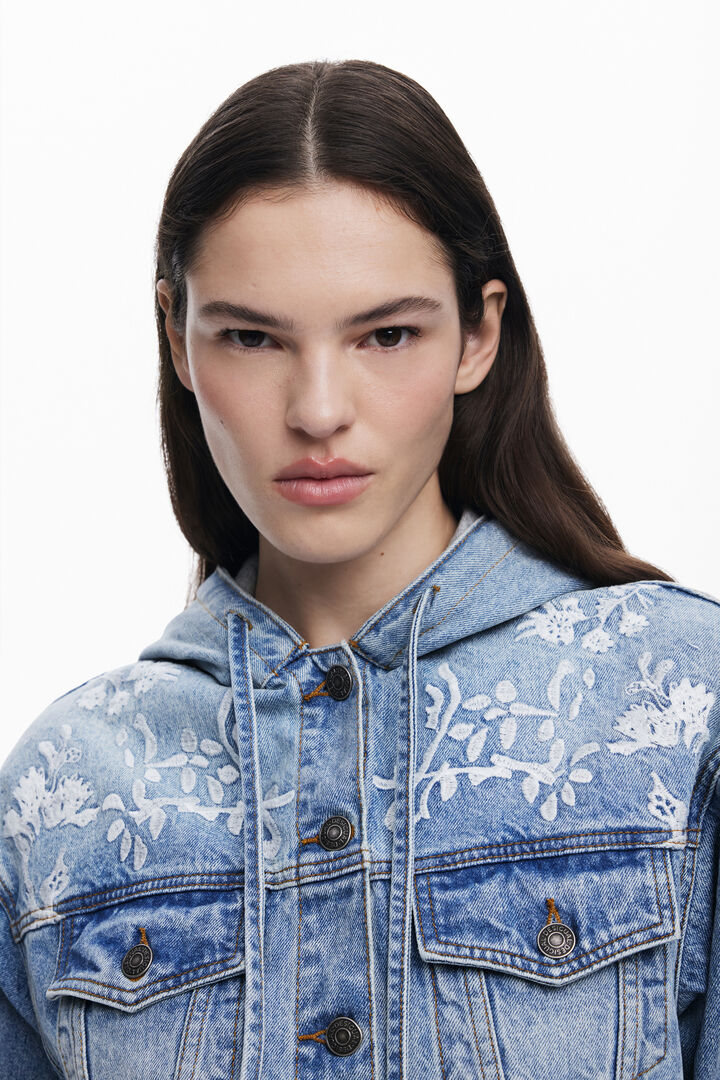 Denim jacket with hood | Desigual