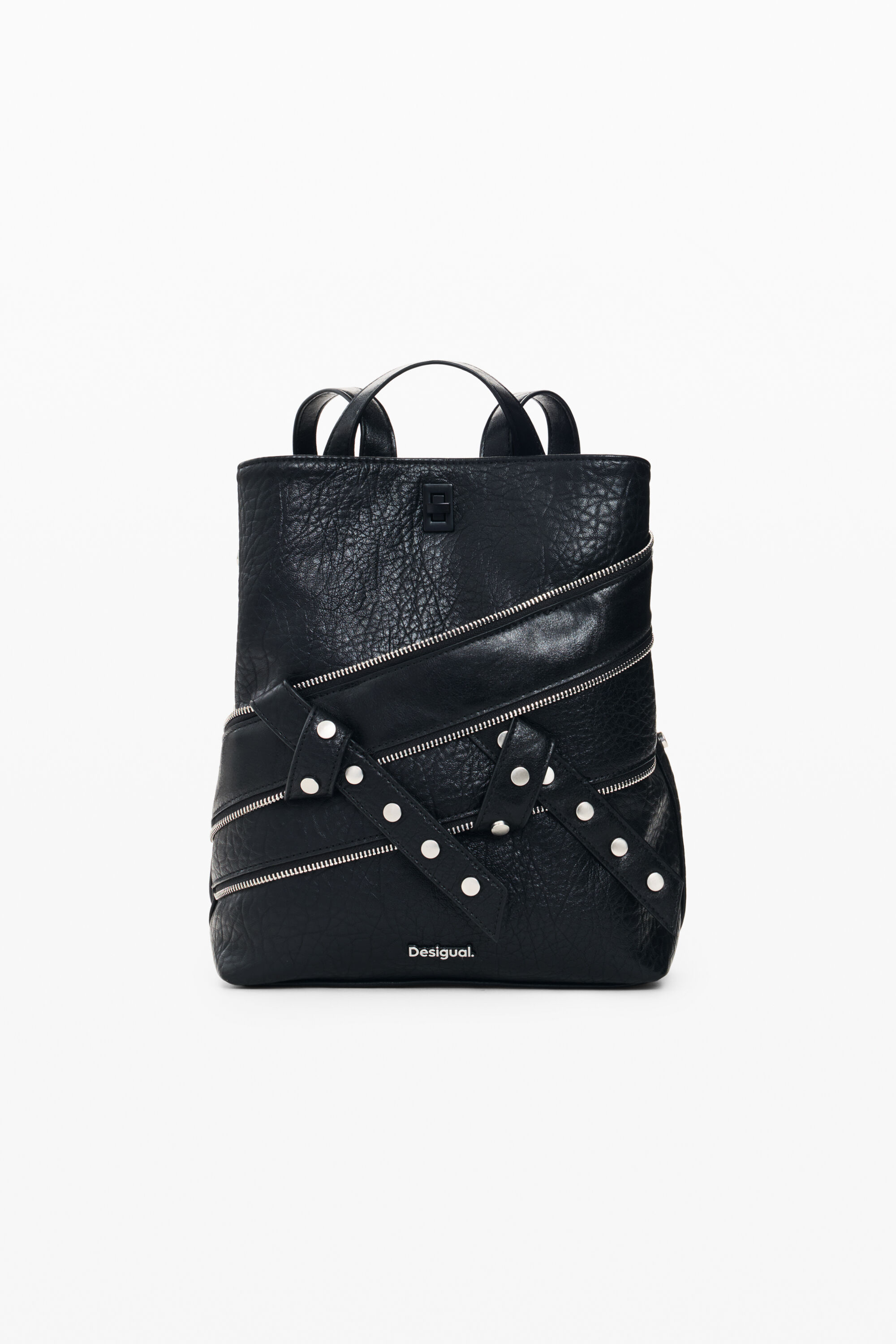 Desigual, Mały plecak mini, Kobieta, Poliuretan, Czarny, U