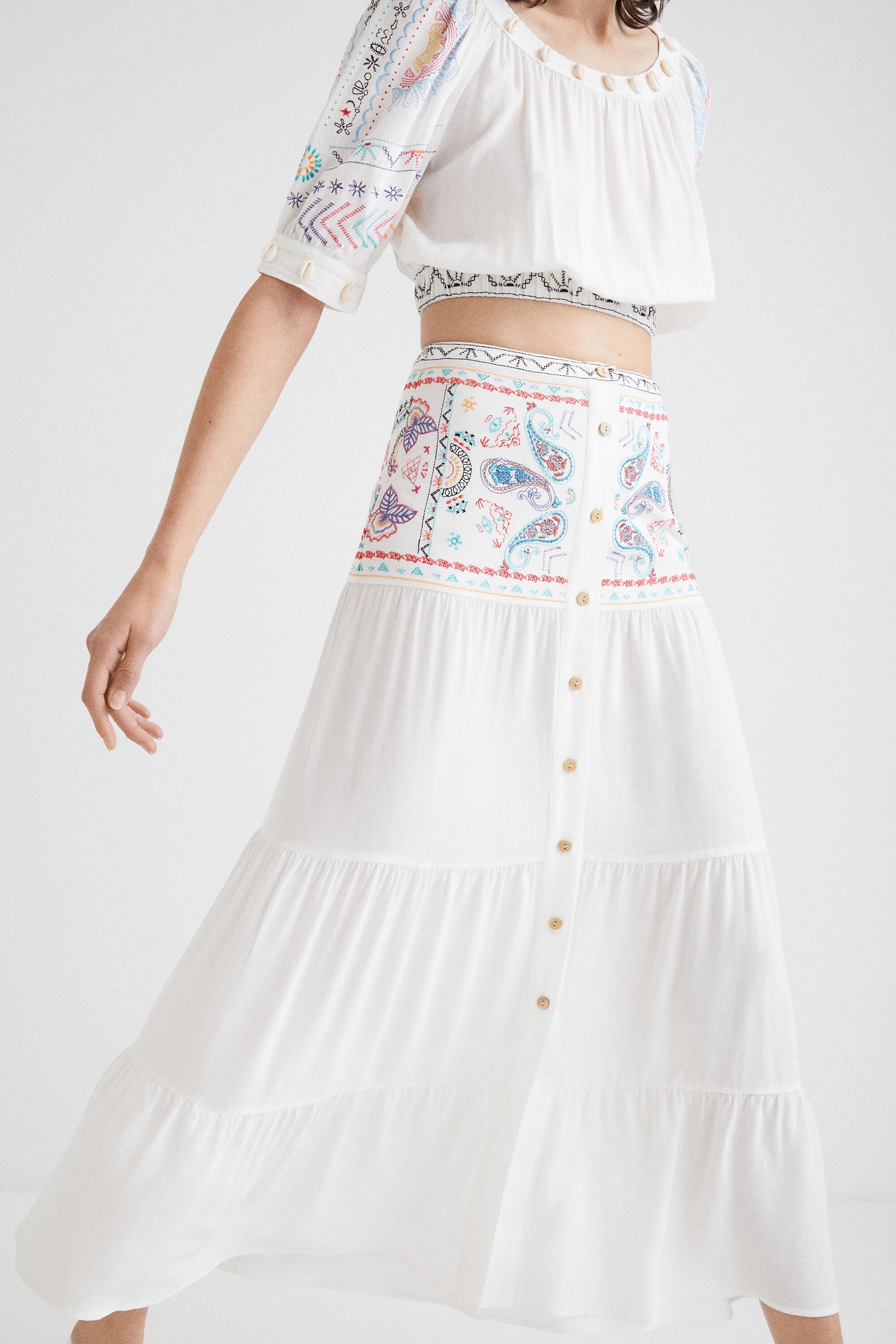 Jupe longue a motif paisley