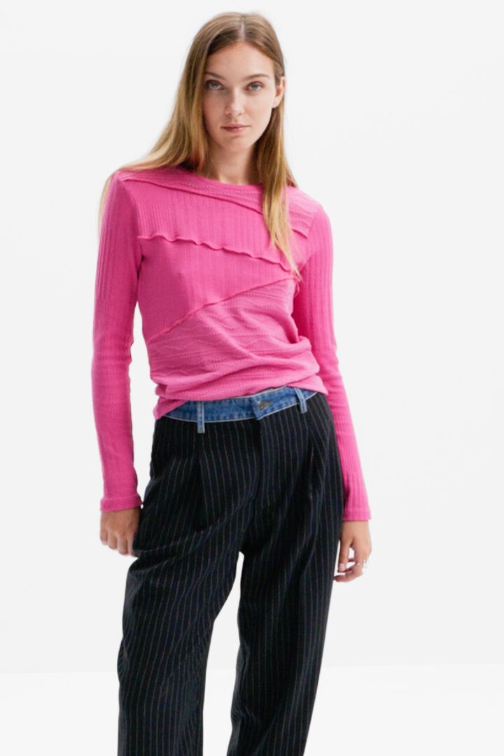 Camiseta canalé texturas | Desigual