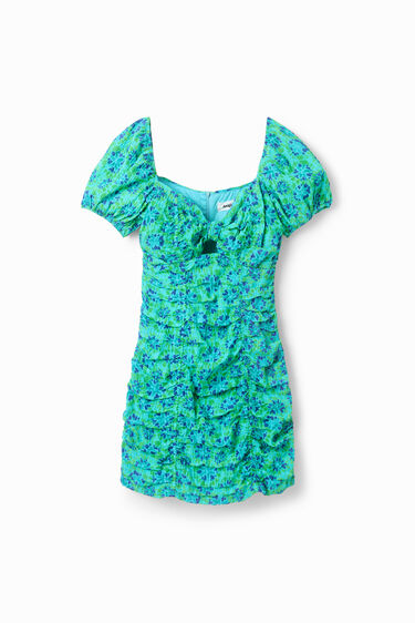 Vestit curt frunzit nus | Desigual