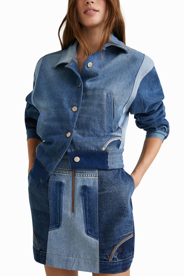 Upcycled cropped denim jacket | Desigual