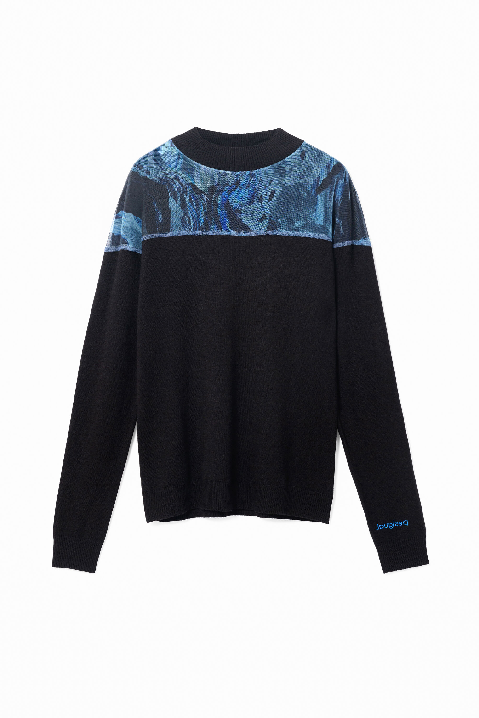 Viskose-Pullover mit Perkins-Kragen