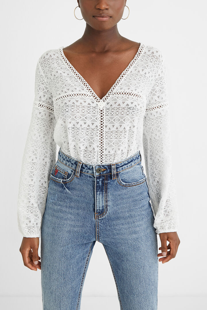 Spitzen-Body Slim Fit | Desigual