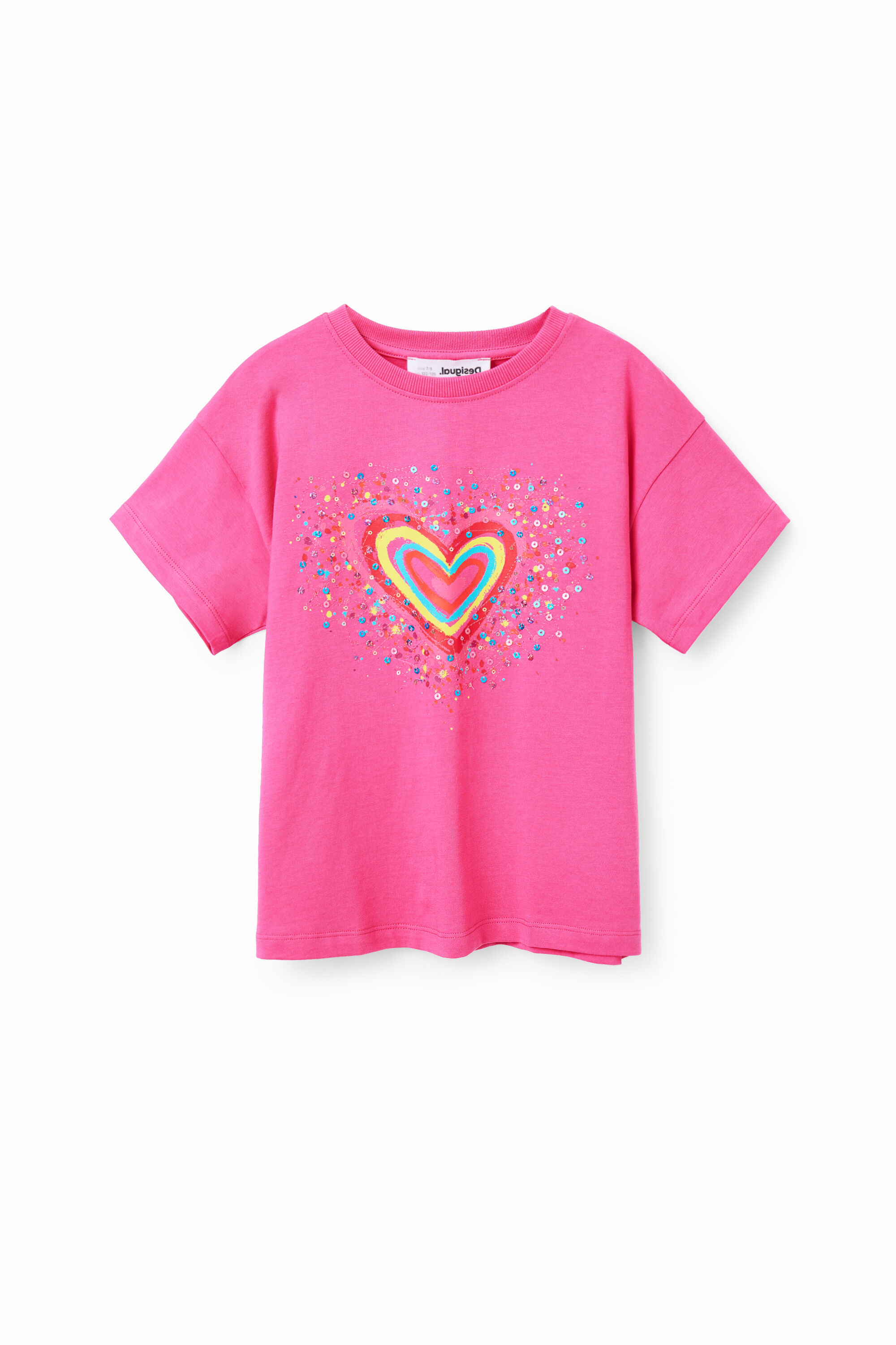 T-shirt cœur paillettes