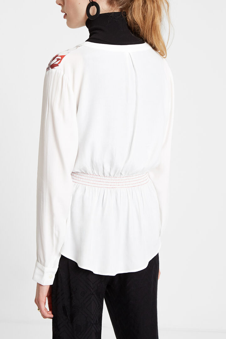 Fitted V-neck blouse | Desigual