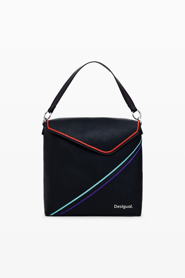 Mini backpack with stripes