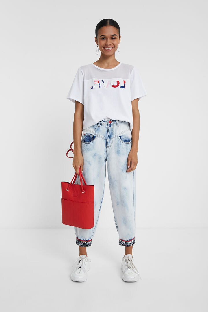 Bolso rojo 2 en 1 en logomanía | Desigual