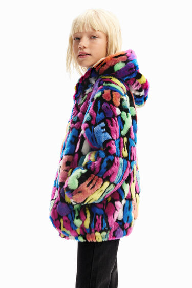 Multicolour fur-effect jacket | Desigual