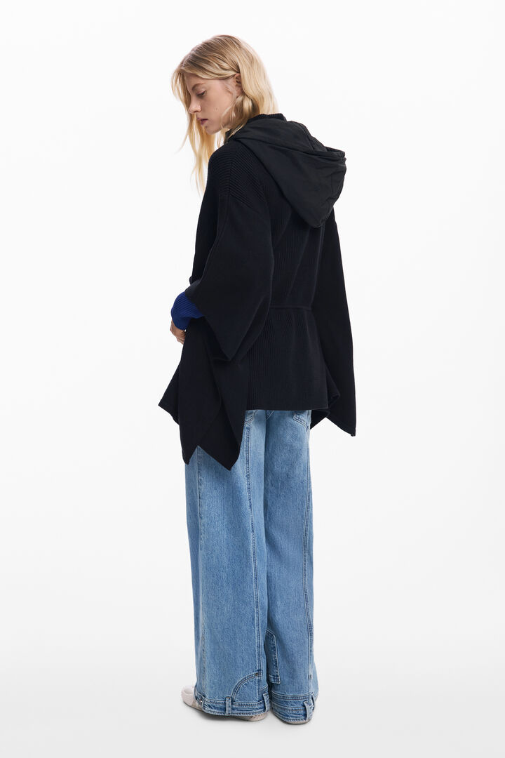 Poncho with hood and pockets | Desigual