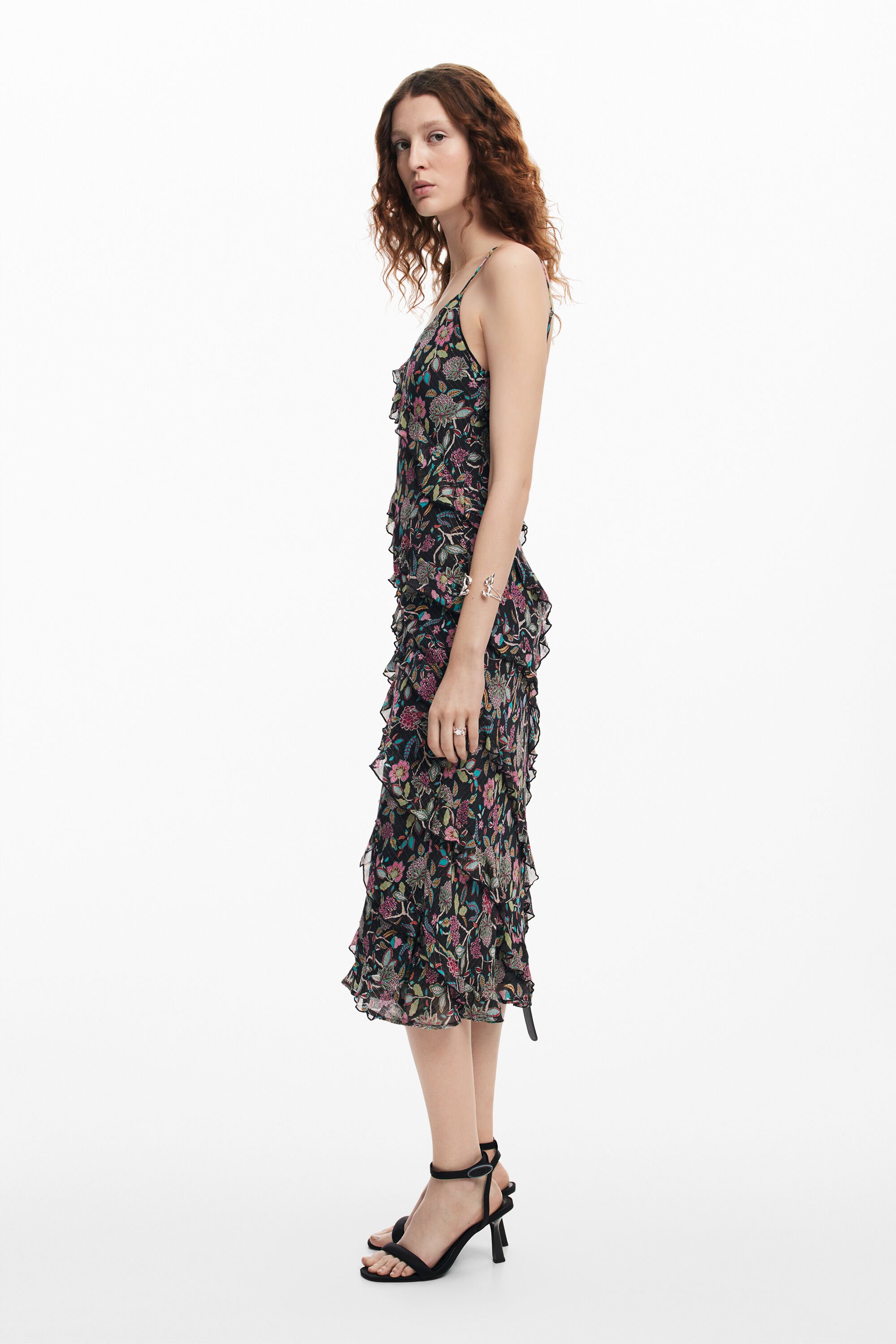 Vestido midi volantes de mujer I Desigual