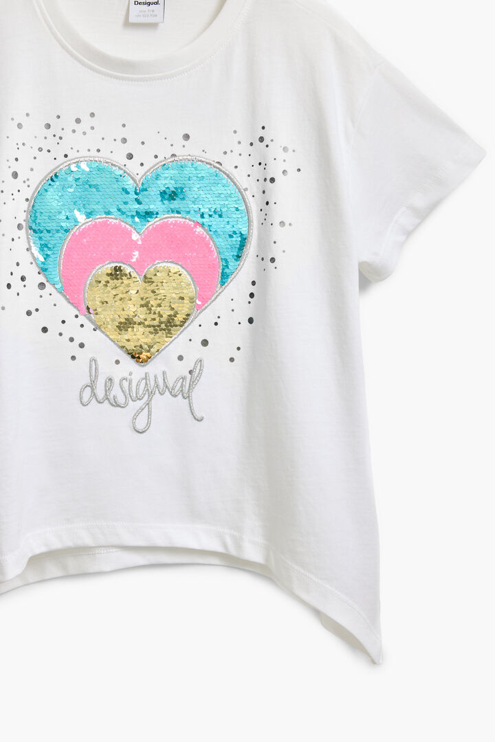 Heart T-shirt with rhinestones | Desigual