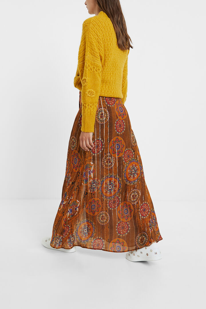 Falda larga viscosa lúrex | Desigual