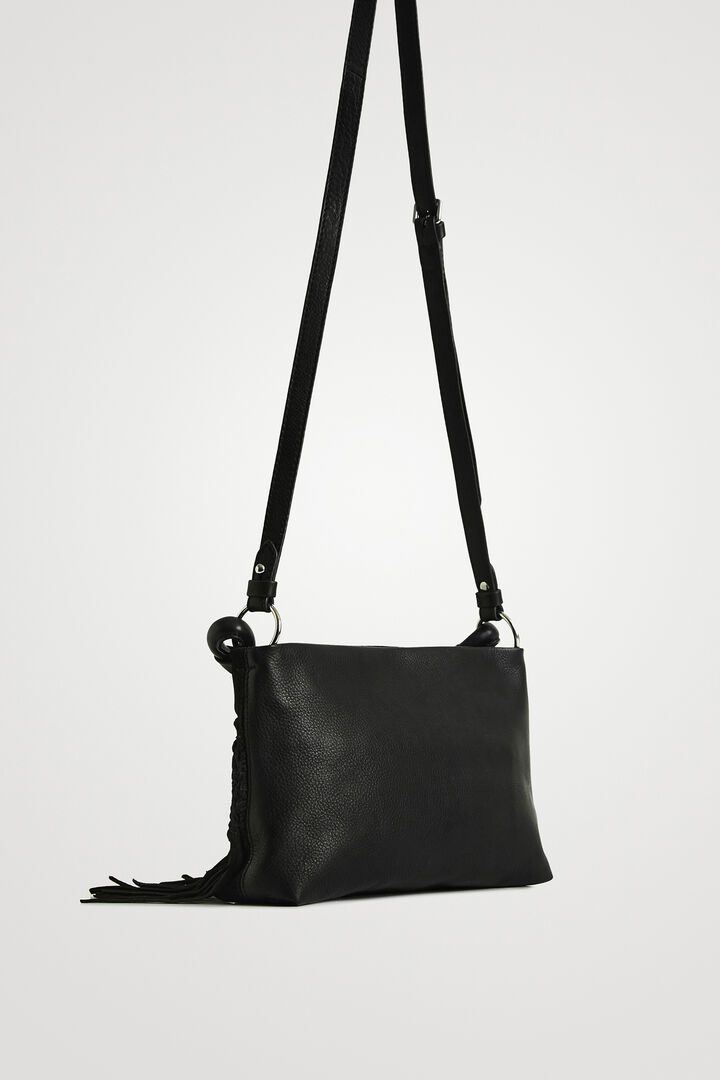 Borsa a tracolla pelle e frange | Desigual