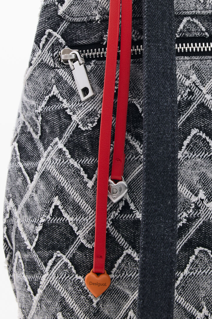 Small denim zigzag backpack | Desigual