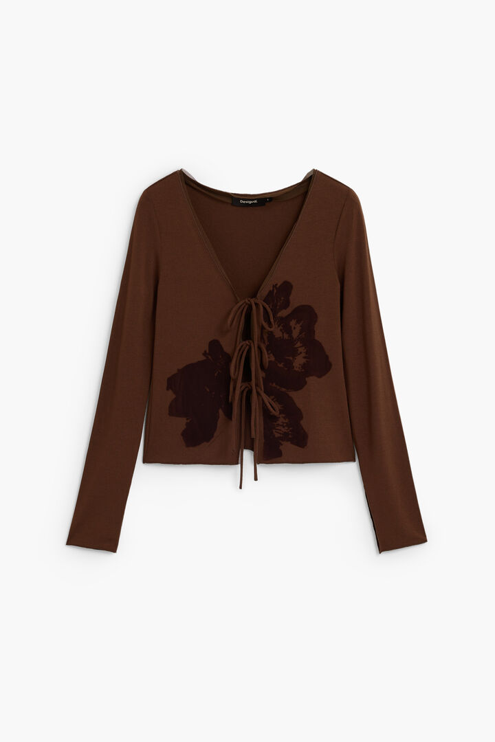 flocked bow T-shirt