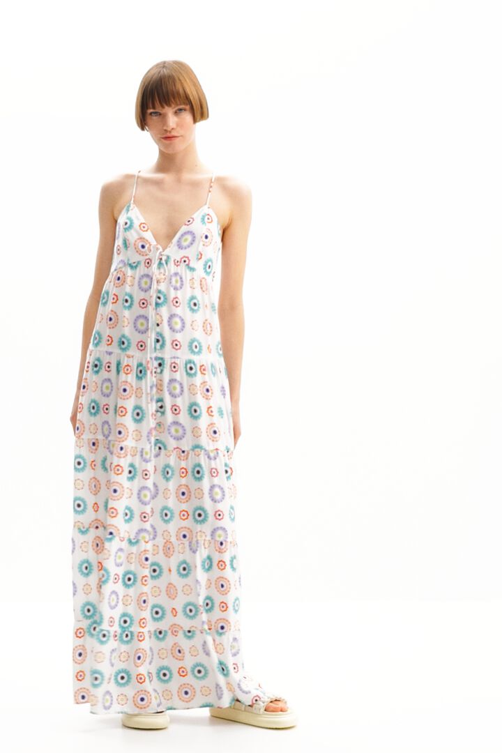 Vestido largo tirantes geométrico | Desigual