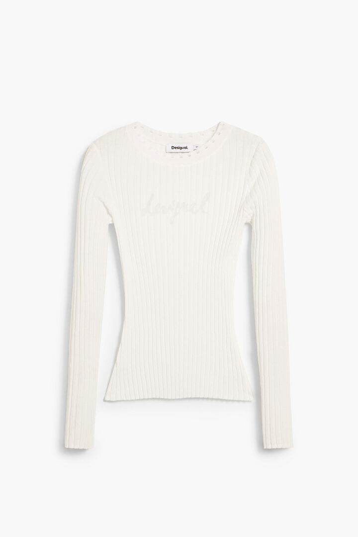 Camiseta canelada com logo | Desigual