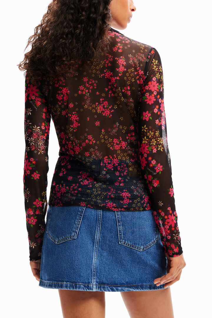 Camisa frunzida tul floral | Desigual