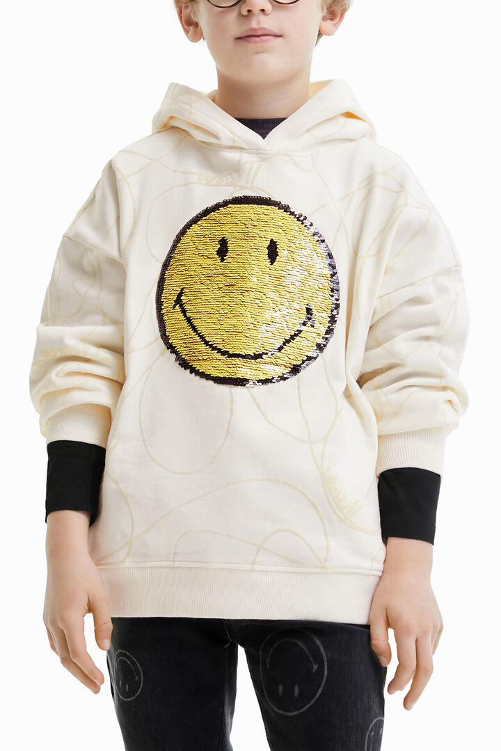 Reversible sequin Smiley® hoodie | Desigual