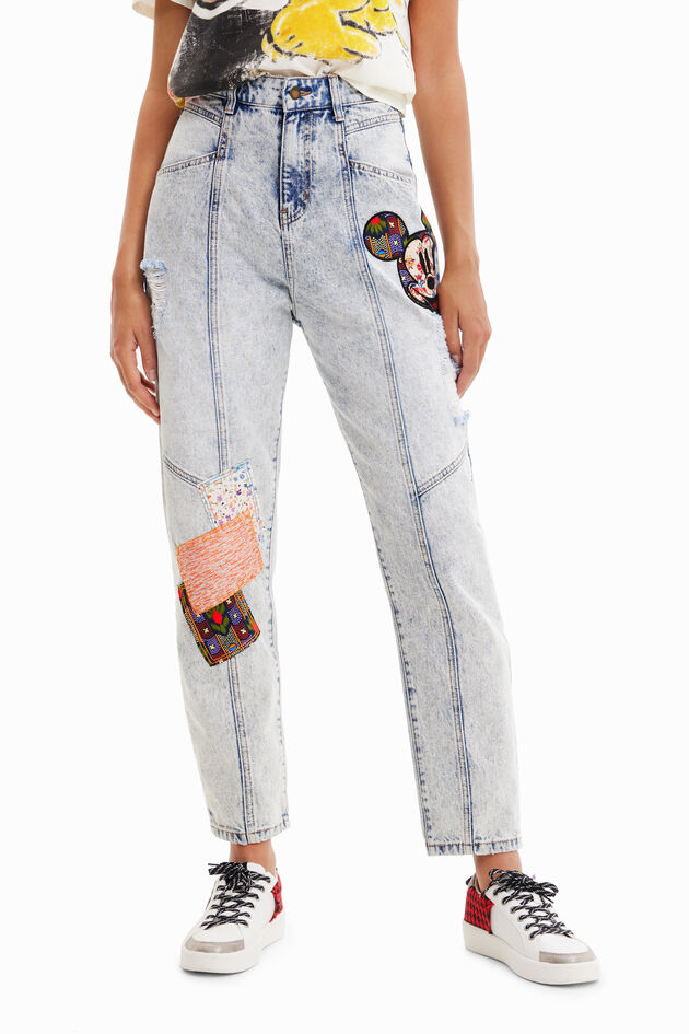 Relaxed jeans featuring Disney's Mickey Mouse