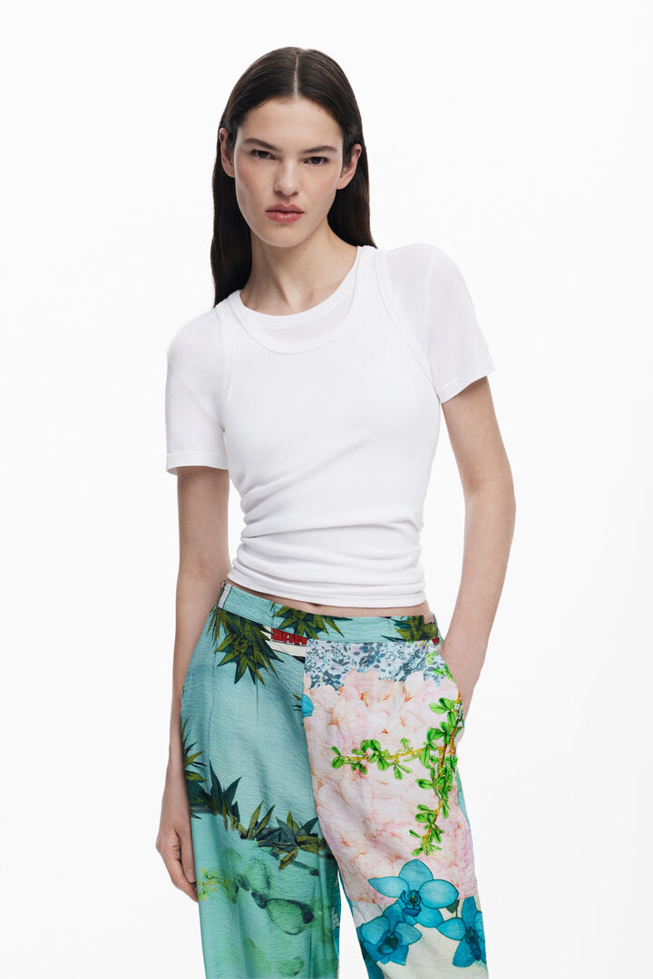 Calça estampada com flores | Desigual