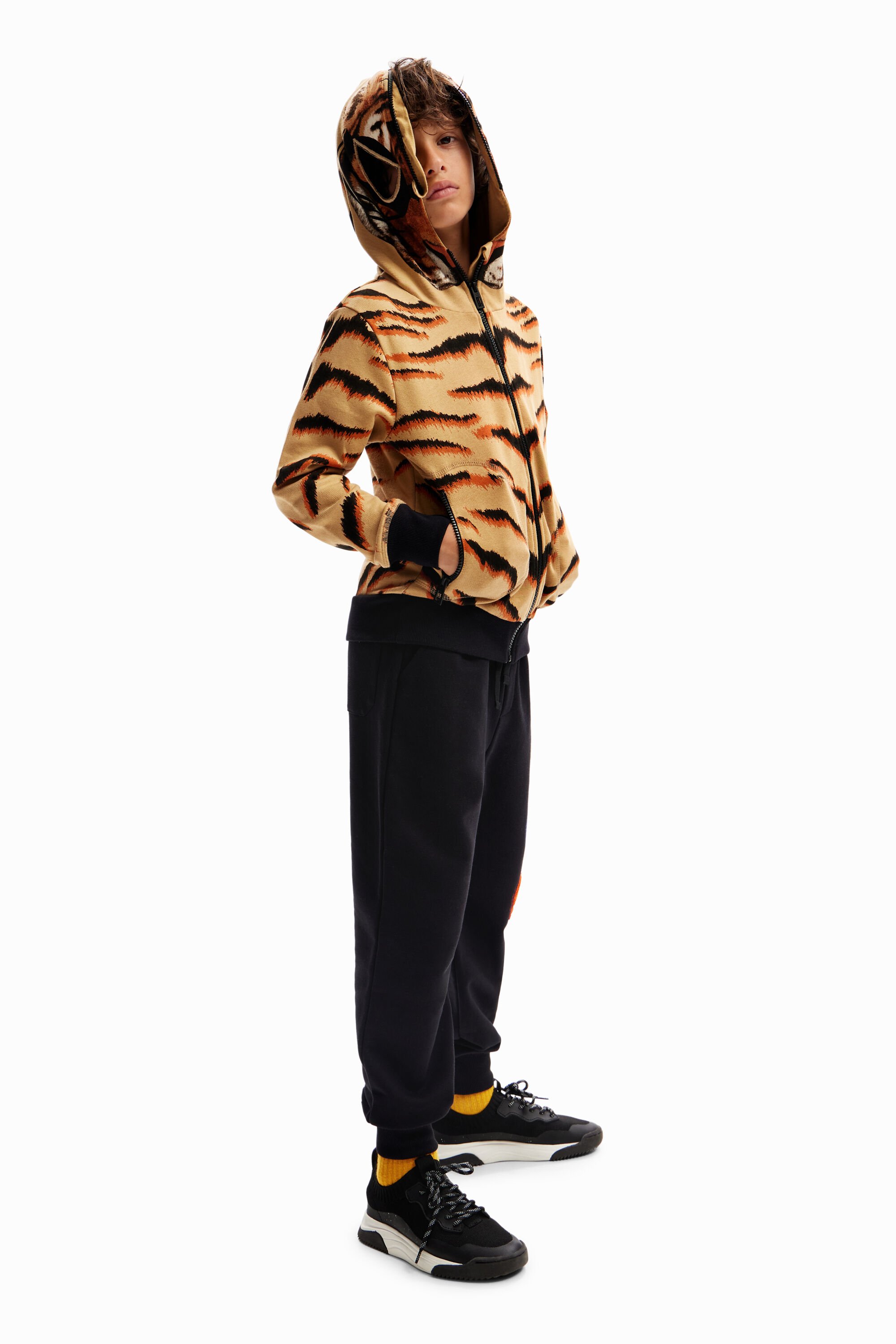 Desigual Kids' Tiger Hoodie In Multi