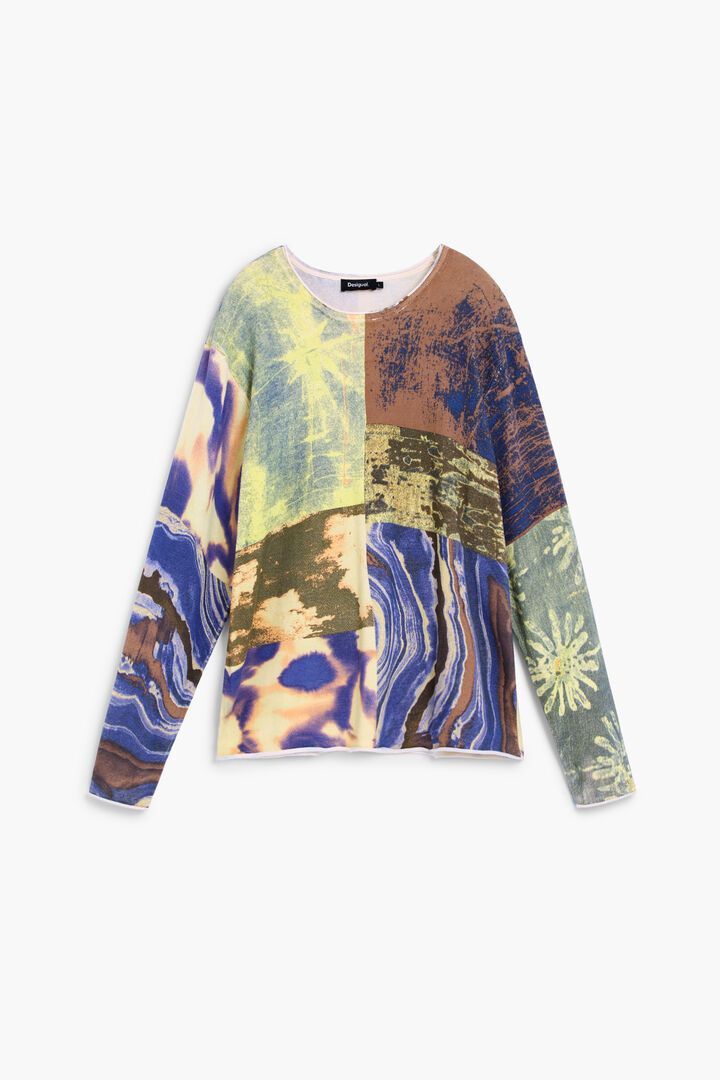 Patchwork Print Sweater
