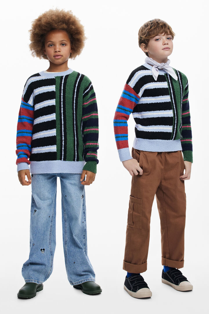 Textured striped sweater