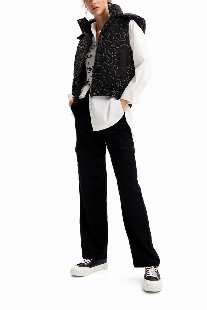 Padded plaid stitching gilet | Desigual