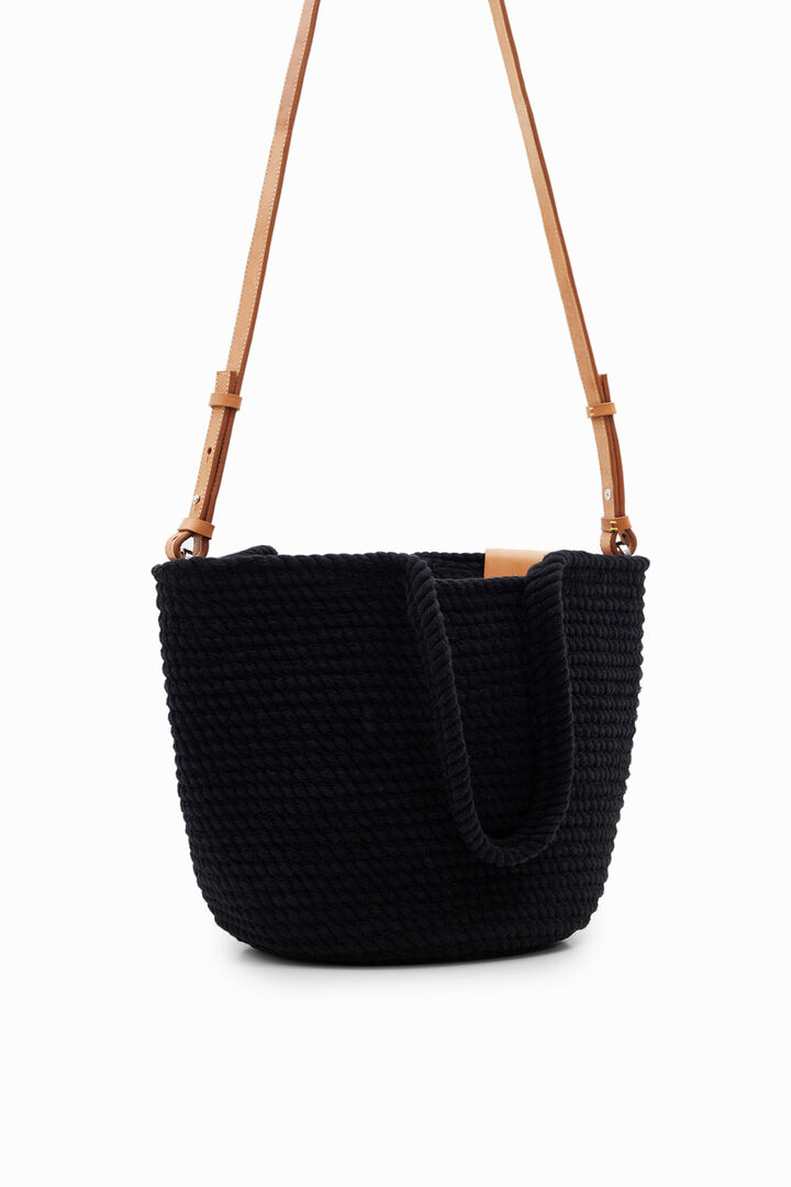 M woven leather basket | Desigual
