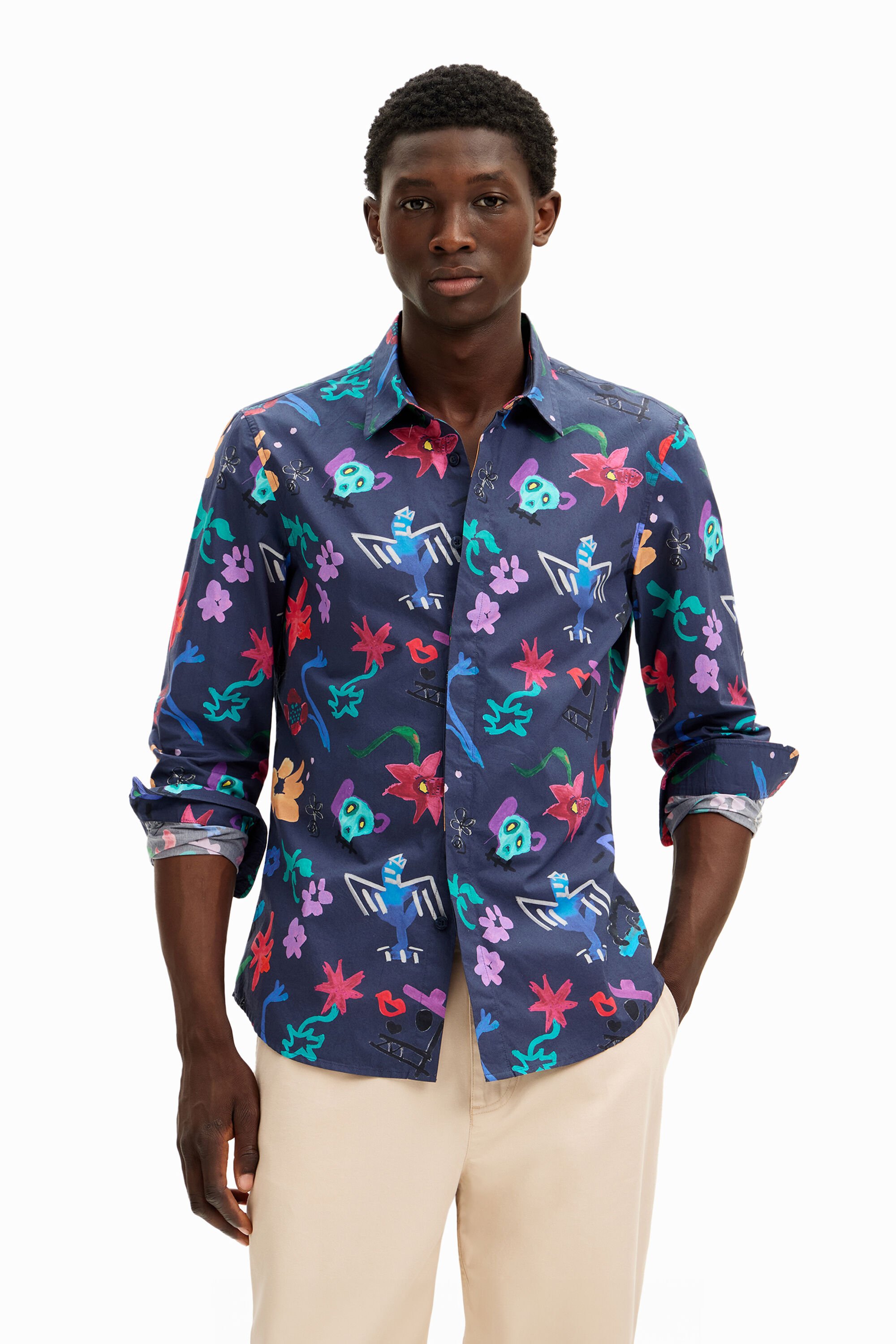 Camisa de hombre estampado floral deals
