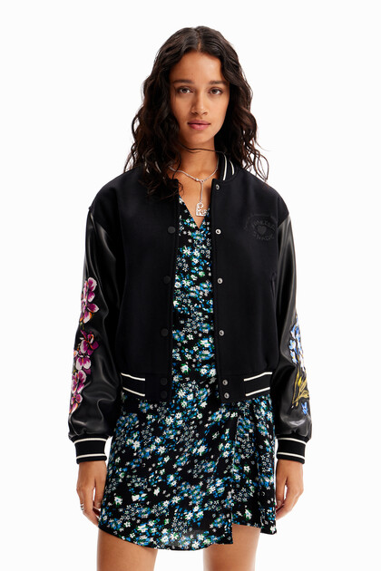 Bomber combinada lana flores