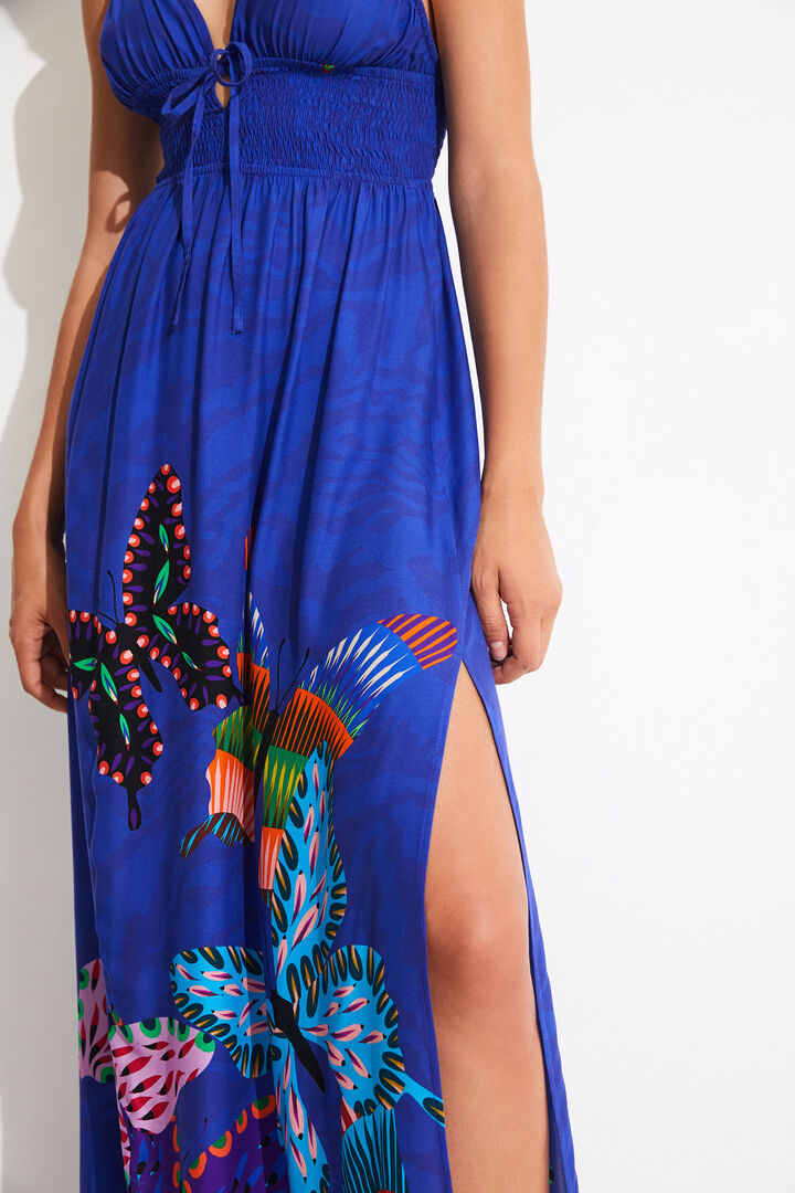 Maxi vestido sostenible mariposas | Desigual