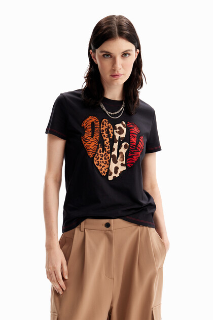 Camiseta parches animal print