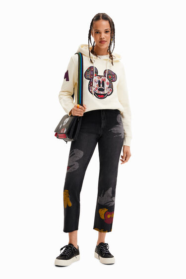Vaqueros Straight cropped Mickey Mouse | Desigual