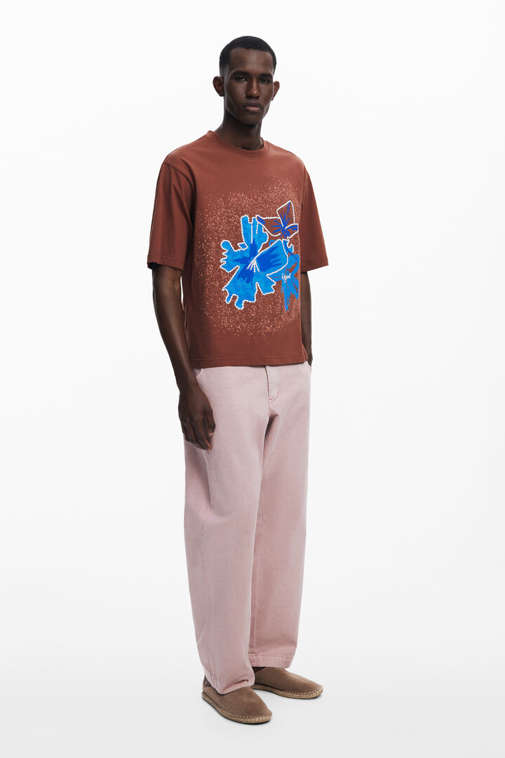 Short-sleeve T-shirt with flower patch | Desigual