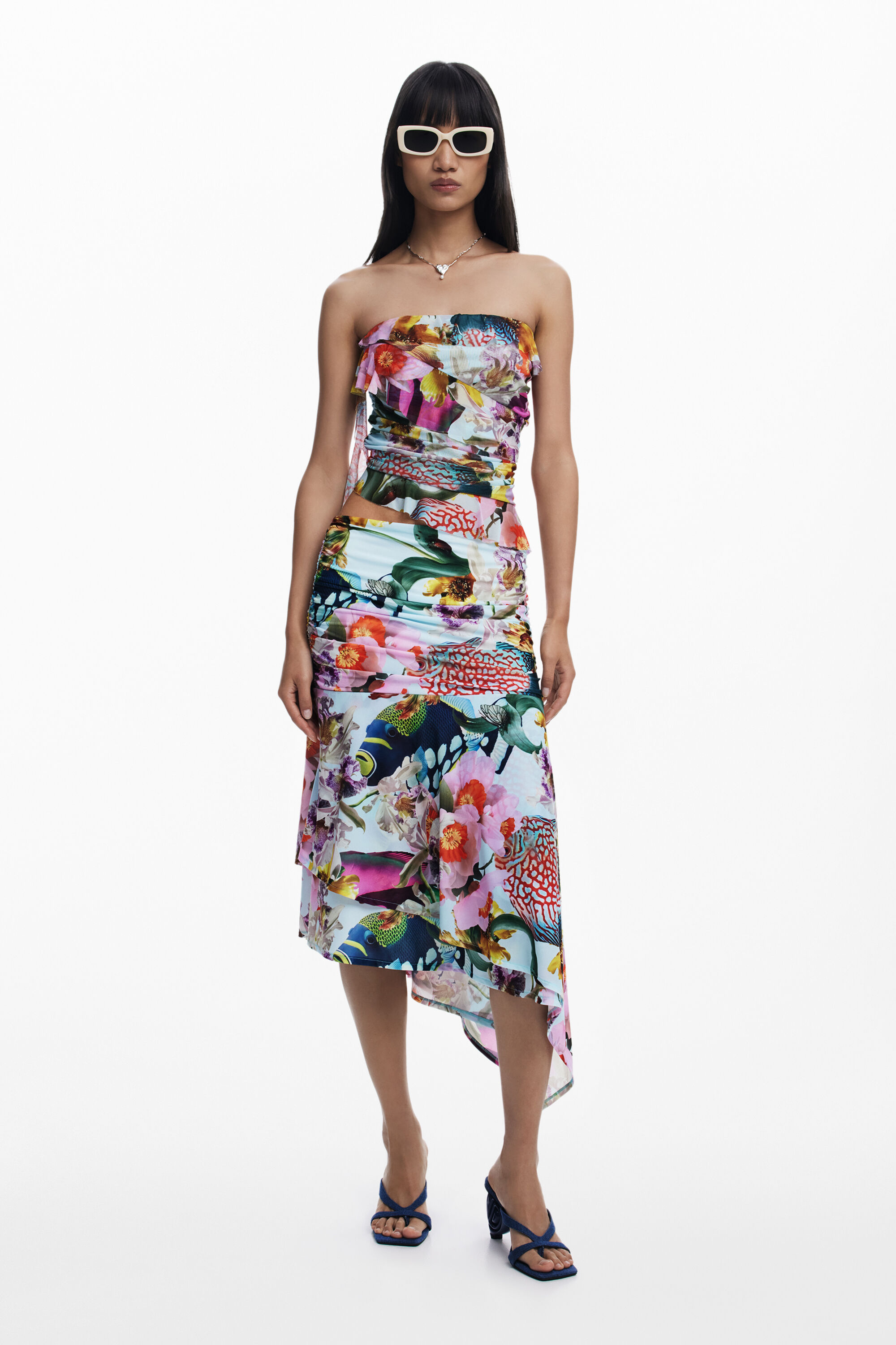 Desigual T-shirt Designed By Mr. Christian Lacroix In Material Finishes
