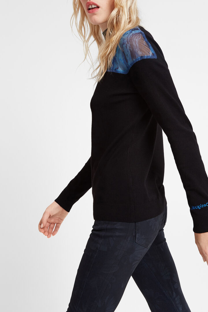 Viskose-Pullover mit Perkins-Kragen | Desigual