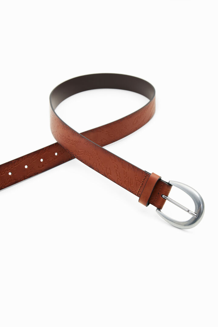 Logo leather belt