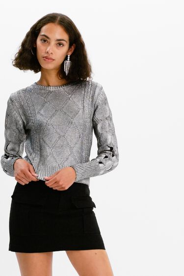 Metallic knit jumper | Desigual