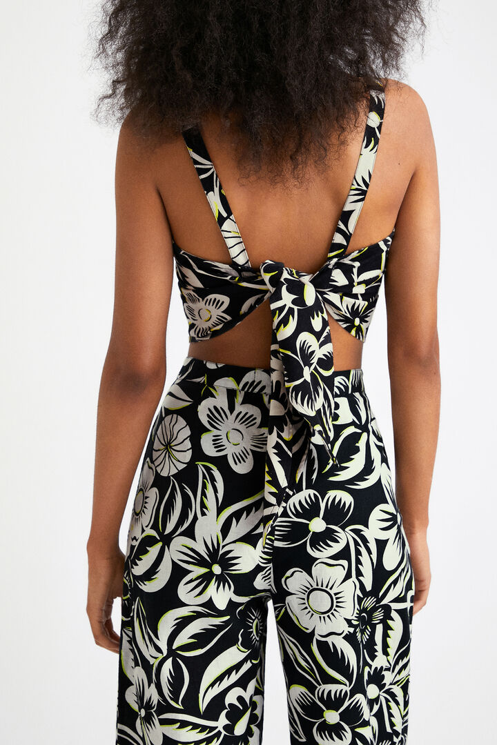 Floral crop top with straps | Desigual