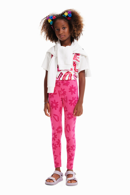 Lange legging met bloemen