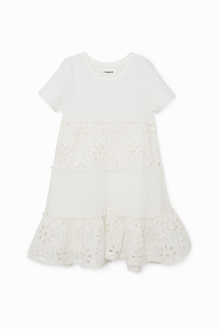 Vestido volantes y mesh | Desigual